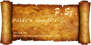 Polák Szeráf névjegykártya